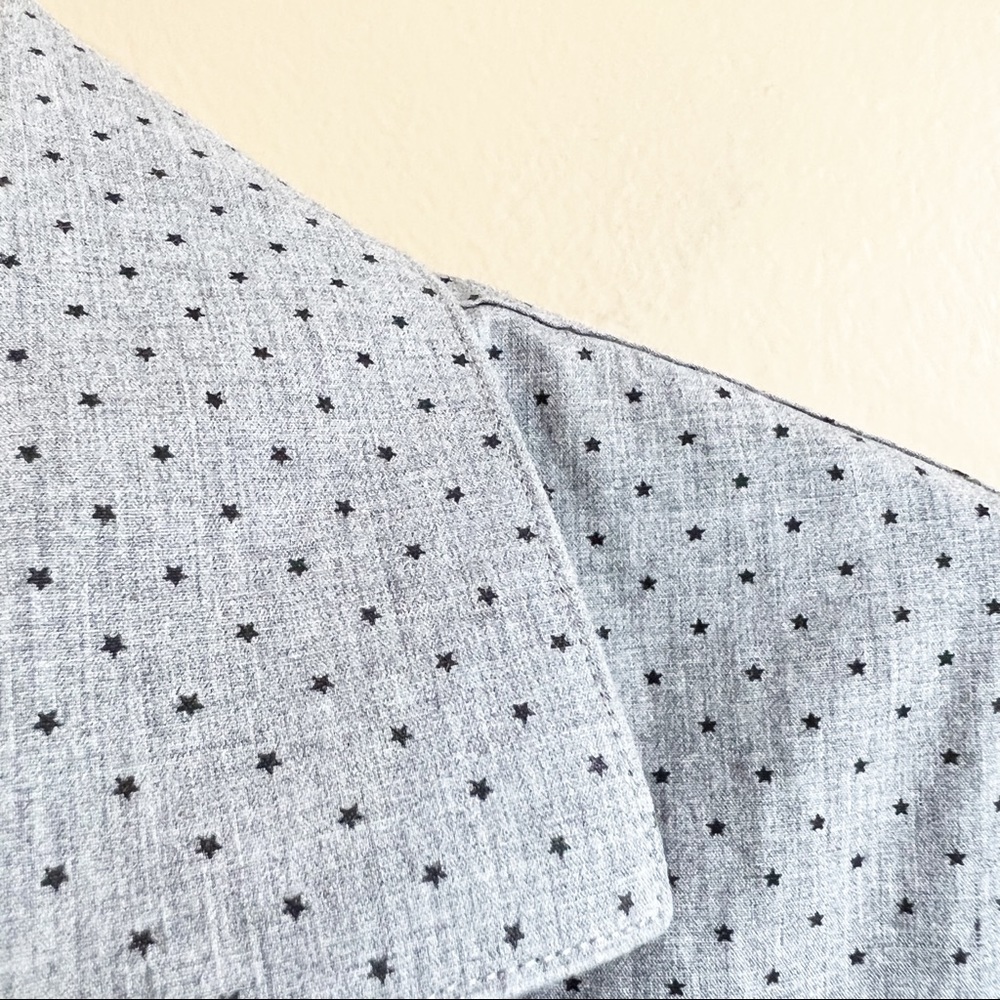 JOHN VARVATOS men’s gray dress shirt mini black stars SLIM FIT 15 32/33 - Picture 5 of 8